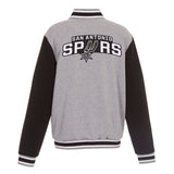 San Antonio Spurs  JH Design  Two-Tone Reversible Fleece Jacket - Gray/Black