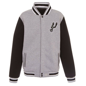 San Antonio Spurs  JH Design  Two-Tone Reversible Fleece Jacket - Gray/Black