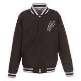 San Antonio Spurs  JH Design  Two-Tone Reversible Fleece Jacket - Gray/Black