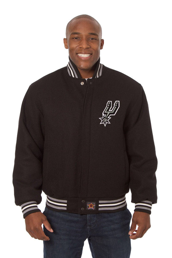 San Antonio Spurs Embroidered Wool Jacket - Black