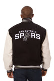 San Antonio Spurs Domestic Two-Tone Wool and Leather Jacket-Black