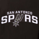 San Antonio Spurs Wool & Leather Reversible Jacket w/ Embroidered Logos - Black