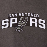 San Antonio Spurs Wool & Leather Reversible Jacket w/ Embroidered Logos - Charcoal/Black