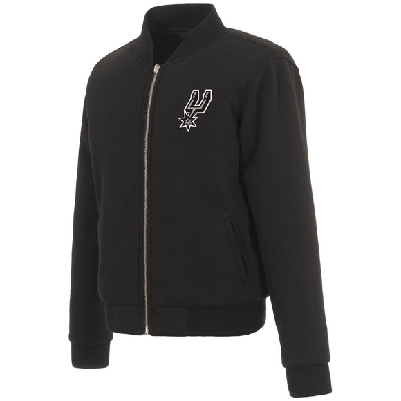 San Antonio Spurs JH Design Reversible Women Fleece Jacket - Black