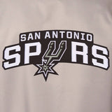 San Antonio Spurs Poly Twill Varsity Jacket - Gray/Black