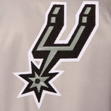 San Antonio Spurs Poly Twill Varsity Jacket - Gray/Black