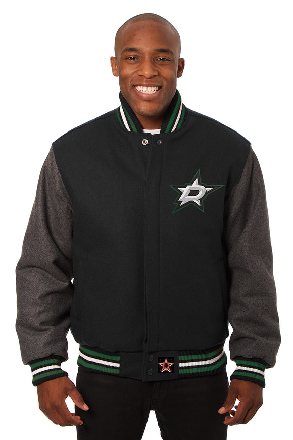 Dallas Stars Handmade All Wool Two-Tone Jacket - Black/Grey - J.H. Sports Jackets