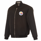 Pittsburgh Steelers Reversible Full-Zip Flight Jacket - J.H. Sports Jackets