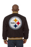 Pittsburgh Steelers JH Design Wool Handmade Full-Snap Jacket-Black