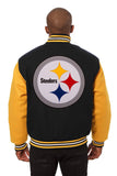 Pittsburgh Steelers JH Design Embroidered Wool Full-Snap Jacket-Black/Yellow