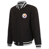 Pittsburgh Steelers Two-Tone Reversible Fleece Jacket - Gray/Black