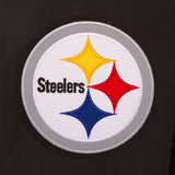 Pittsburgh Steelers Wool & Leather Reversible Jacket w/ Embroidered Logos - Black