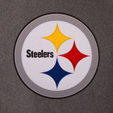 Pittsburgh Steelers Wool & Leather Reversible Jacket w/ Embroidered Logos - Charcoal/Black