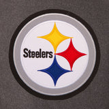 Pittsburgh Steelers Wool & Leather Reversible Jacket w/ Embroidered Logos - Charcoal/Black