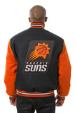 Phoenix Suns Embroidered Handmade Wool Jacket - Black/Orange