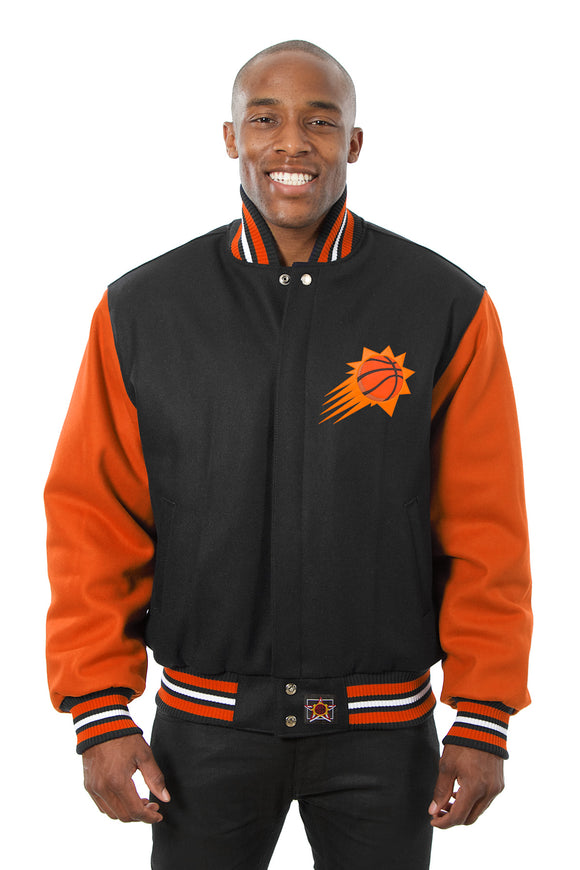 Phoenix Suns Embroidered Handmade Wool Jacket - Black/Orange - J.H. Sports Jackets