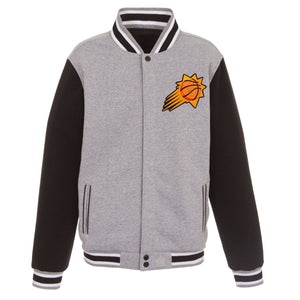 Phoenix Suns JH Design Two-Tone Reversible Fleece Jacket - Gray/Black