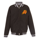 Phoenix Suns JH Design Two-Tone Reversible Fleece Jacket - Gray/Black