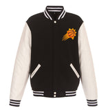 Phoenix Suns Two-Tone Reversible Fleece Jacket - Black/White