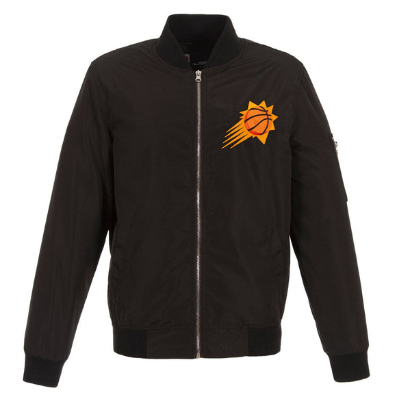 Phoenix Suns JH Design Lightweight Nylon Bomber Jacket – Black