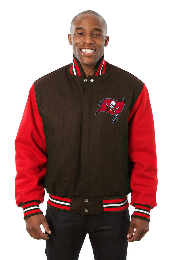 Tampa Bay Buccaneers JH Design Wool Handmade Full-Snap Jacket-Black/Red