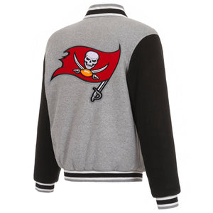 Tampa Bay Buccaneers Two-Tone Reversible Fleece Jacket - Gray/Black