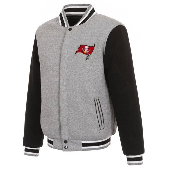 Tampa Bay Buccaneers Two-Tone Reversible Fleece Jacket - Gray/Black