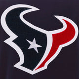 Houston Texans - JH Design Reversible Fleece Jacket with Faux Leather Sleeves - Navy/White