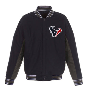 Houston Texans JH Design Wool Reversible Full-Snap Jacket – Navy