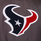 NFL JH Design Houston Texans Poly Twill Varsity Jacket - Black