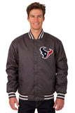 NFL JH Design Houston Texans Poly Twill Varsity Jacket - Black