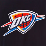 Oklahoma City Thunder Reversible Wool Jacket - Embroidered Logos JH Design Black