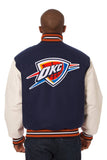 Oklahoma City Thunder Domestic Two-Tone Wool and Leather Jacket-Black/White