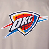 Oklahoma City Thunder Poly Twill Varsity Jacket - Gray/Royal