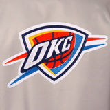 Oklahoma City Thunder Poly Twill Varsity Jacket - Gray/Royal