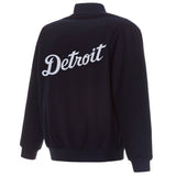 Detroit Tigers Reversible Wool Jacket - Navy