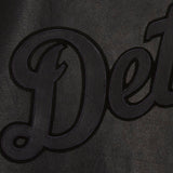 Detroit Tigers Full Leather Jacket - Black/Black