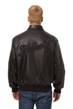 Detroit Tigers Full Leather Jacket - Black/Black