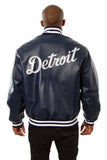 Detroit Tigers Full Leather Jacket - Navy