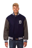 Detroit Tigers Embroidered Wool Jacket - Navy/Charcoal