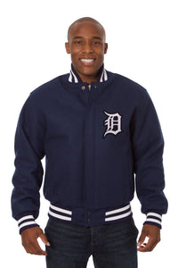 Detroit Tigers Embroidered Wool Jacket - Navy