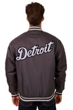 Detroit Tigers Poly Twill Varsity Jacket - Black