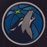 Minnesota Timberwolves Reversible Wool Jacket -  Embroidered Logos JH Design Navy