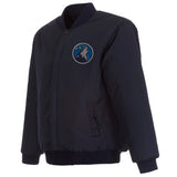 Minnesota Timberwolves Reversible Wool Jacket -  Embroidered Logos JH Design Navy