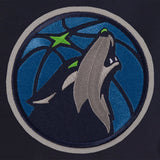 Minnesota Timberwolves Reversible Wool Jacket -  Embroidered Logos JH Design Navy