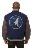 Minnesota Timberwolves Embroidered Handmade Wool Jacket - Navy/Grey