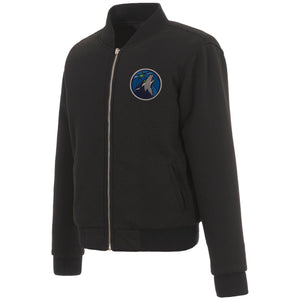 Minnesota Timberwolves JH Design Reversible Women Fleece Jacket - Black