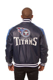 Tennessee Titans JH Design All Leather Jacket - Navy/Blue