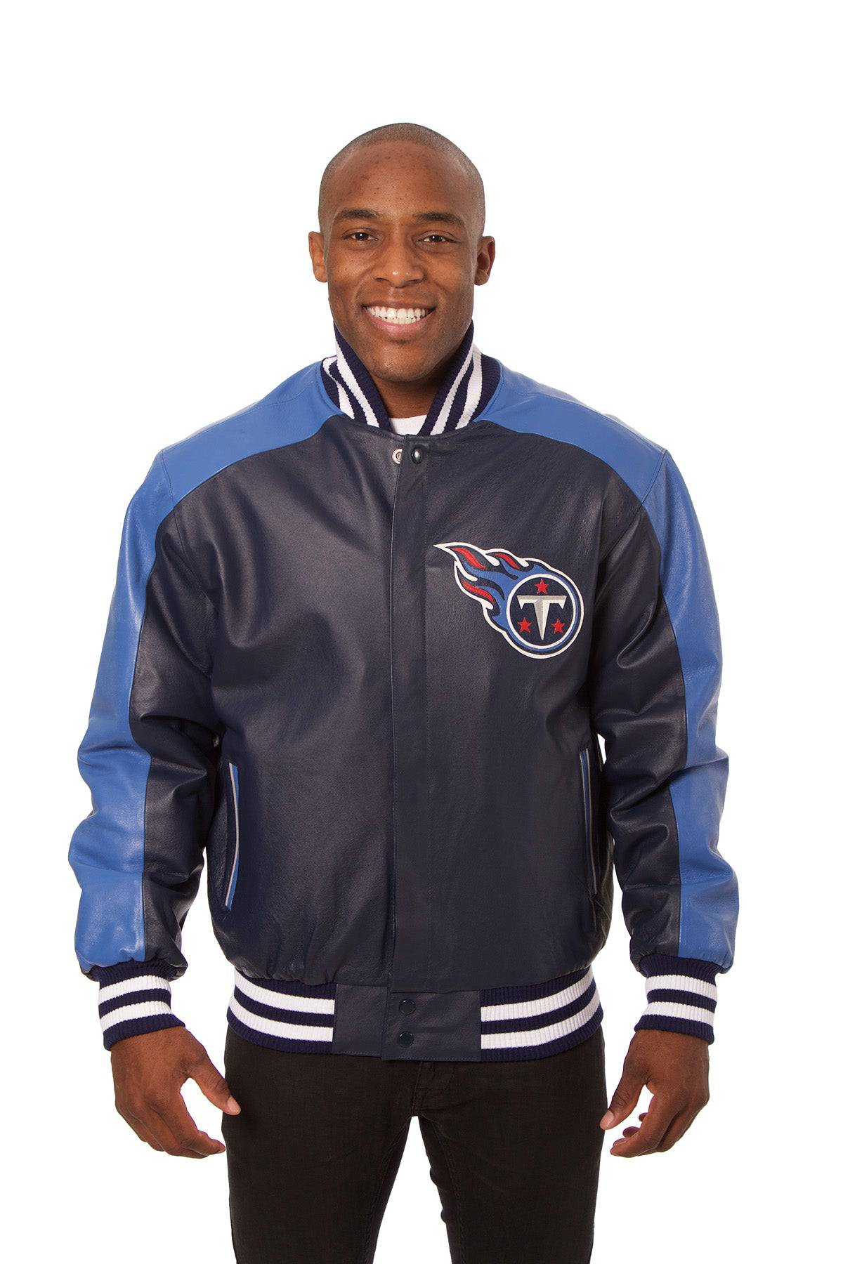 Tennessee Titans レザー ジャケット Tennessee Titans Men's Size Large Leather & Suede Jacket B1