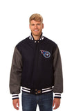 Tennessee Titans JH Design Embroidered Wool Full-Snap Jacket-Navy/Grey